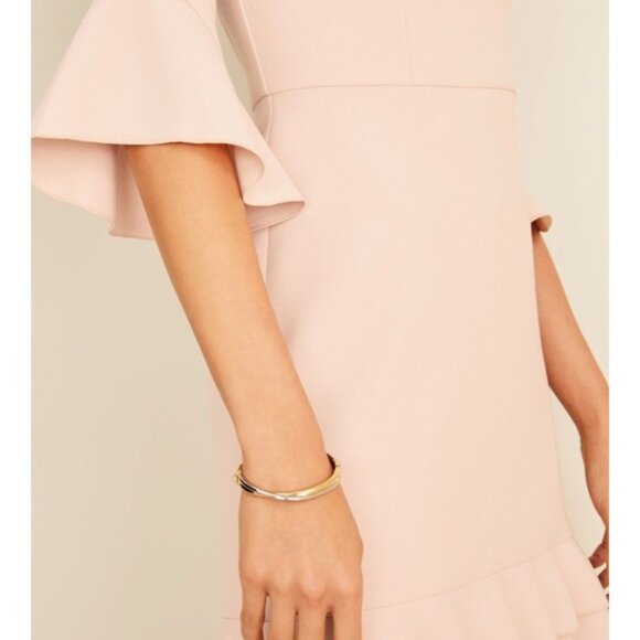 Ann Taylor | Blush Pink Doubleweave Flounce Flutter-Sleeve Dress 4 NWT - Picture 3 of 8